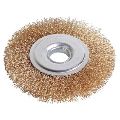 Щётка для УШМ 125х22,2 плоская, латун. витая