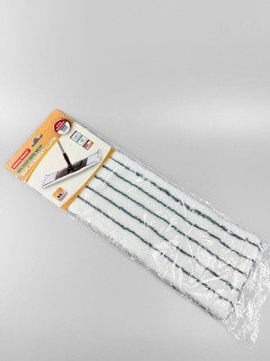 Моп микрофибра гладкая, 10х40см OLS-DM-115 (инд. упак.) с серыми полосками