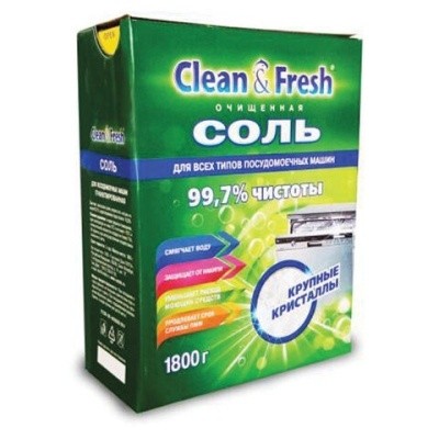 Соль от накипи в посудомоечных машинах, 1.8кг CLEAN&FRESH 606514