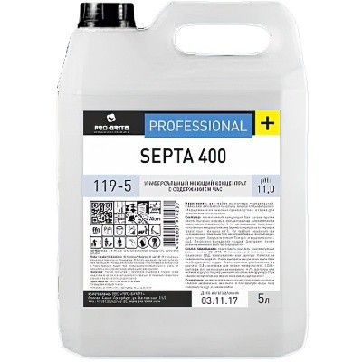 Средство-концентрат мойка и дезинфекция Septa 400, 5л Pro-Brite 119-5 (на основе час)