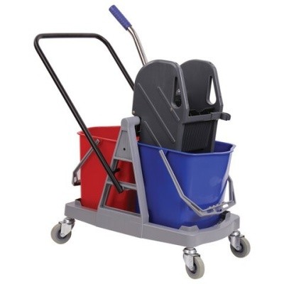 Тележка 2-ведерная, по 17л, пластик. каркас, отжим, Н0206 (Китай)