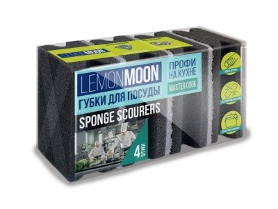 Губка для посуды фреза (4шт/уп) LEMON MOON L010