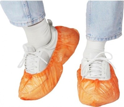 Бахилы полиэтиленовые 30мкр оранжевые, №500/3000 (Евроблок)