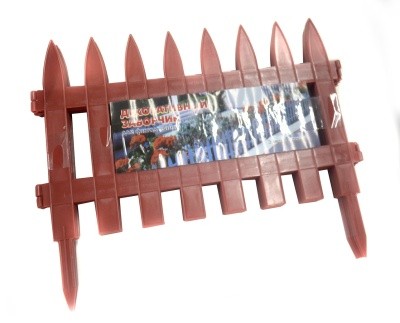 Заборчик декоративный, пластик, 7шт/комплект (красный)  Заборчик декоративный, пластик, 7шт/комплект (красный)