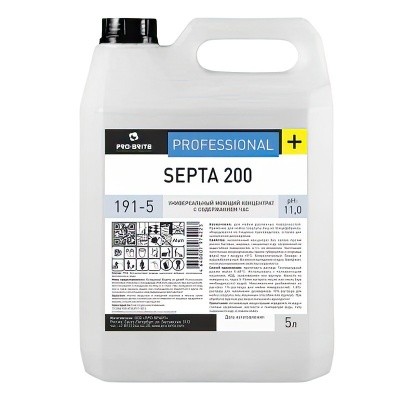 Средство-концентрат мойка и дезинфекция Septa 200, 5л Pro-Brite 191-5 (на основе час)