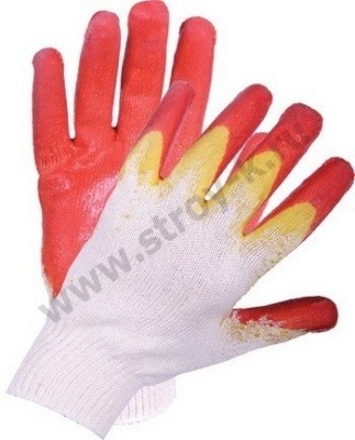 Перчатки трикотажные х/б с дв.латекс.покрытием