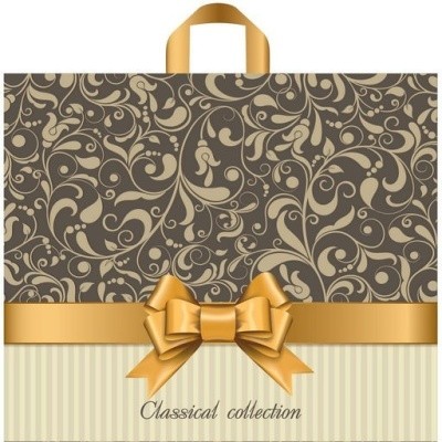 Пакет с петлевой ручкой ПВД, 34х40см, "Бежевый узор", 70мкм, н00128915 701499