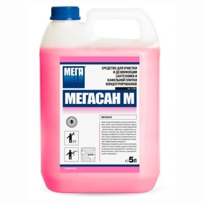 Средство-гель для уборки санит. помещений, 5л МЕГАСАН M (кисл., дезинф., концентрат)